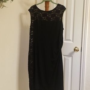 Connected Apparel Black and Tan Evening Dress